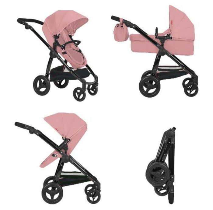 Коляска для ляльки 2в1 CARRELLO ULTRA 9696 POWDER PINK з сумкою