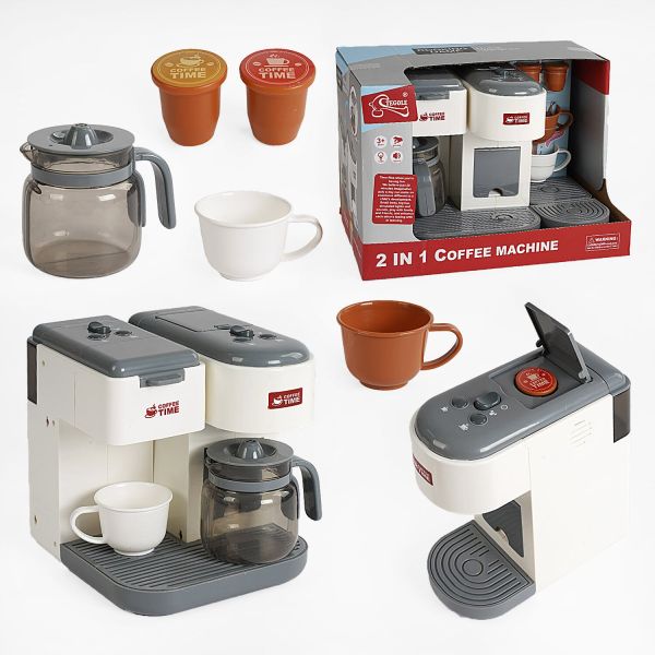 Кавомашина F 2312 (12/2) 2 кавомашини, підсвічування, звук, наливає воду, чашки, капсули, кавник, режими, в коробці