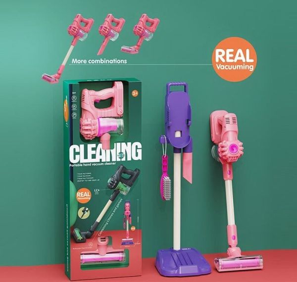 Набір для прибирання XG 2-31 B (12) вакуумний пилосос, 2 насадки, підставка, щітка, звук, підсвічування, в коробці