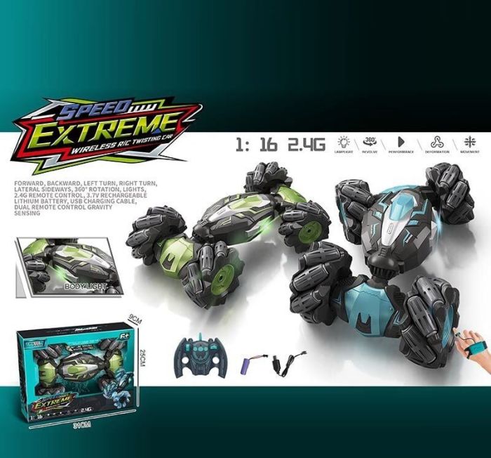 Машина на радіокеруванні YJ 096-3 A (36) 2 кольори, зміна положення корпусу, світло, акум. 3.7V, 1:16, пульт 2.4 GHz + сенсорний браслет, в коробці