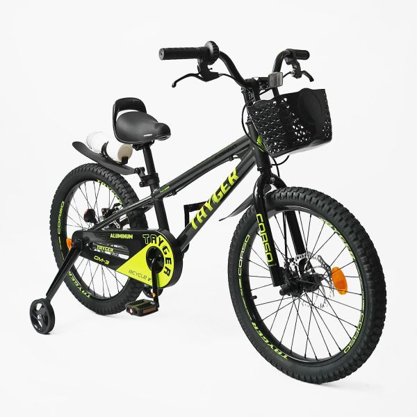 Дитячий двохколісний Велосипед CORSO "TAYGER" 20 дюймів (TG-20831) алюмінієва рама, дискові гальма, дод. колеса, дзвоник, бутилочка