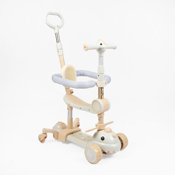 Дитячий триколісний Самокат 5 в 1 "Skyper" (TF-14710/3) колеса PU 120х28мм зі світлом, музика та підсвічування платформи, доп. колеса, захисний бампер