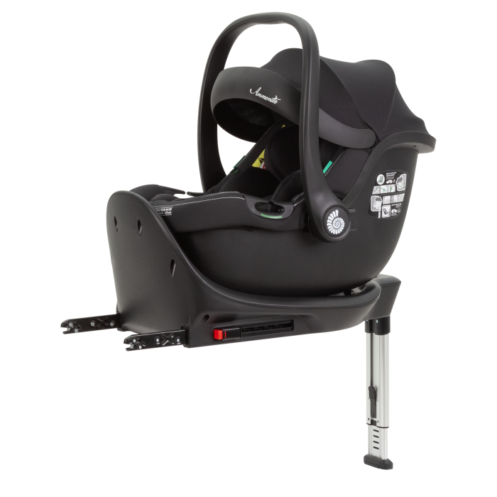 Дитяче Автокрісло+база CARRELLO Ammonite (CRL-8803 Absolute Black) i-Size 40-87см ISOFIX