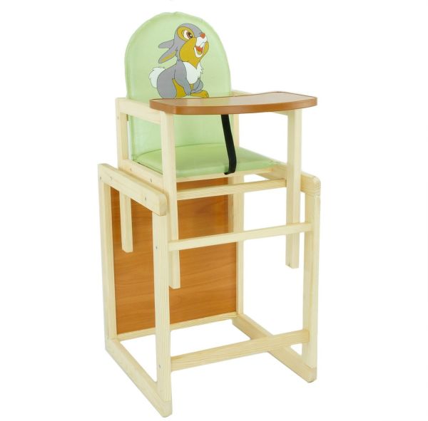 Стільчик для годування Мася Сірий зайчик (48015) Салатовий