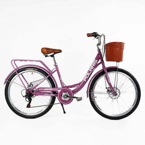 Велосипед міський Corso «Polaris» 26 дюймів (PS-91606) + КОШИК