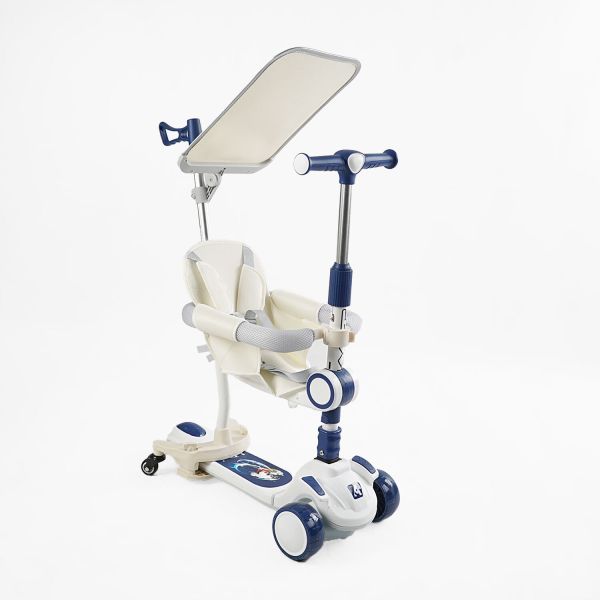 Дитячий триколісний Самокат 5в1 "Skyper" (FJ-59060) світло, укр. озвучка, з дод. колесами