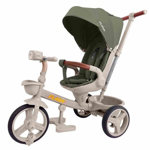 Дитячий Велосипед триколісний TILLY FLASH (T-3812 GREEN) складний руль