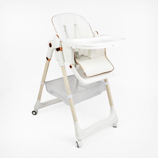 Дитячий Стільчик для годування Toti (16074) м'який чохол PU, 4 колеса, з’ємний столик, корзинка