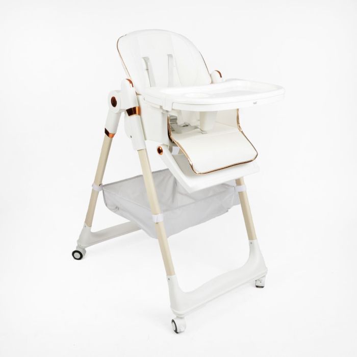 Дитячий Стільчик для годування Toti (16074) м'який чохол PU, 4 колеса, з’ємний столик, корзинка