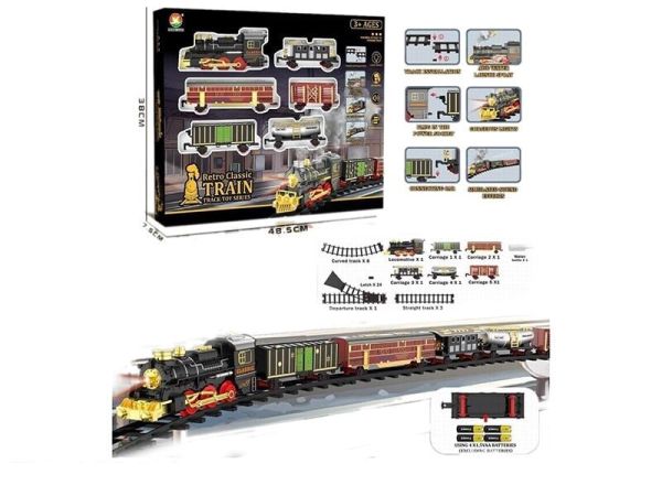 Залізниця 699-35 A (12) локомотив, 5 вагонів, звуки, підсвічування, парогенератор, в коробці