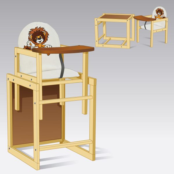 Стільчик для годування Мася Лев (73269) Білий