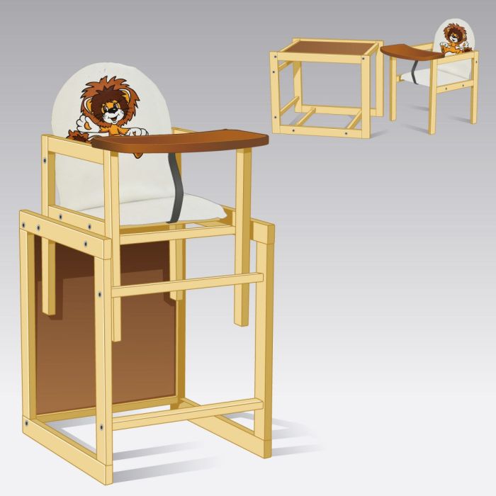 Стільчик для годування Мася Лев (73269) Білий