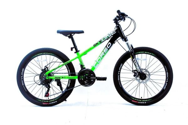 Велосипед Спортивний Corso «SKYLINE» 24 дюймів (SN-24474) рама алюмінієва 11’’, обладнання Shimano 21 швидкість