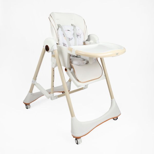 Дитячий Стільчик для годування Toti (73116) м'який чохол PU з подушкою, гойдалка, 4 колеса, з’ємний столик