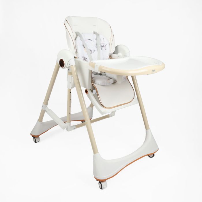 Дитячий Стільчик для годування Toti (73116) м'який чохол PU з подушкою, гойдалка, 4 колеса, з’ємний столик