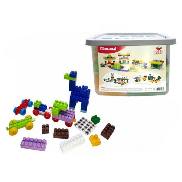 Дитячий блочний конструктор 013999/01 у пластиковому боксі, 335 деталей