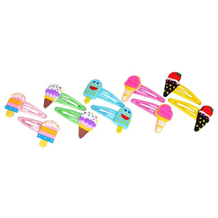 Дитячі затискачі для волосся "Морозиво" 0109-122, 10 пар