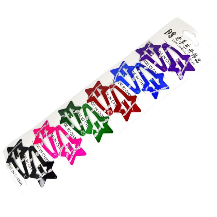 Дитячі затискачі для волосся "Зірочка з блиском" 1200-153-2, 12 шт