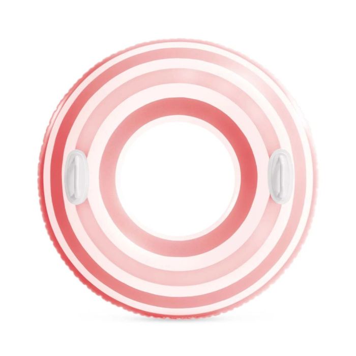 Дитяче надувне коло "Смугасті мрії" 59256(Pink-White) з ручками, 91 см