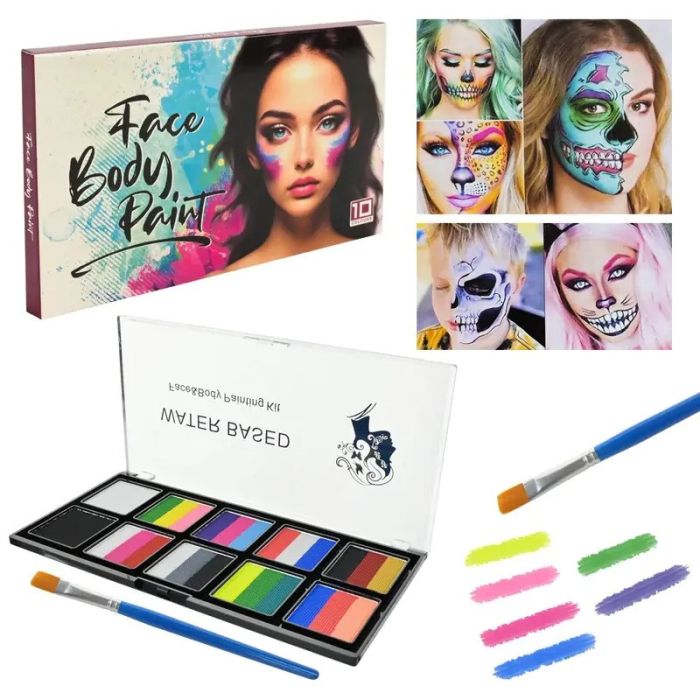 Дитячий набір аквагриму Cel-2503 палетка, пензлик, 10 кольорів