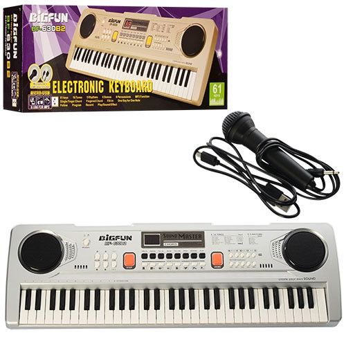Дитяче піаніно-синтезатор BF-630B2 USB, MP3 61 клавіша, мікрофон