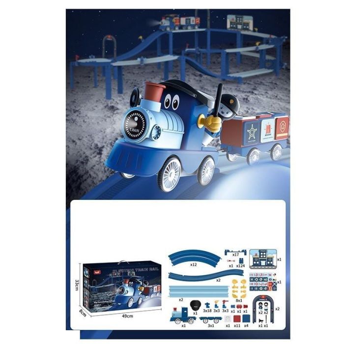 Залізниця (518) 272 елементів, звуки, підсвічування, потяг, вагони, фігурки персонажів, муляжі оточення