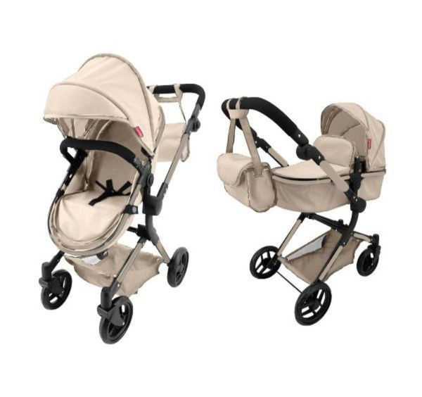 Коляска для ляльки Carrello ALFA 9707 CREAM із сумкою