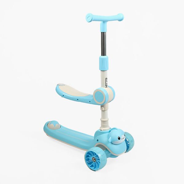 Дитячий триколісний Самокат 3в1 "Skyper" (F-976/41) світло, музика та підсвічування платформи, кермо складне