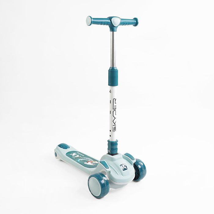 Дитячий триколісний Самокат "Skyper" (RS-46204) колеса PU 125х40мм зі світлом, музика та підсвічування платформи, кермо складне