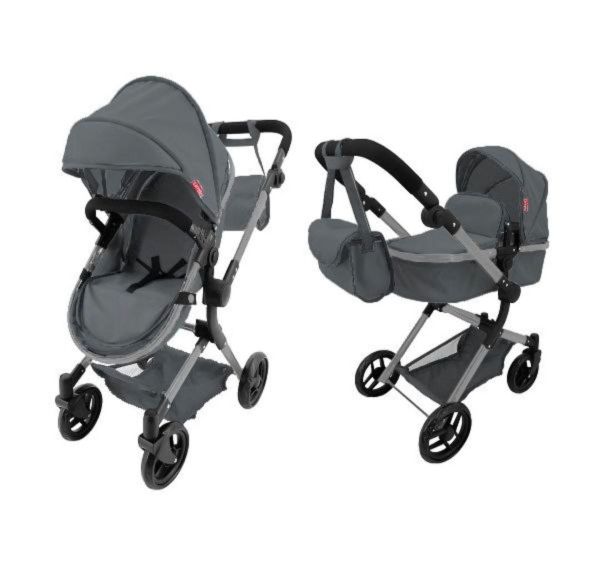 Коляска для ляльки Carrello ALFA 9707 GREY із сумкою