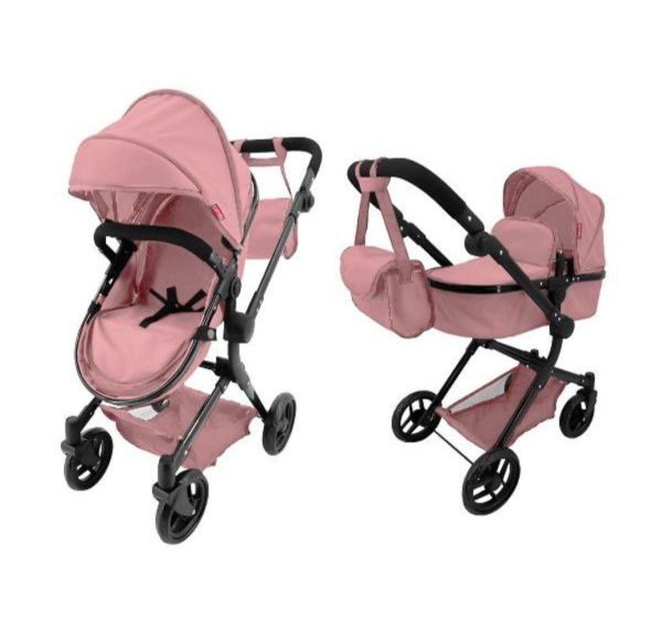 Коляска для ляльки Carrello ALFA 9707 POWDER PINK із сумкою