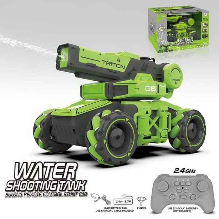 Танк на радіокеруванні (SL 8014 A) стріляє водою, обертання на 360°, ковзання, пульт 2,4 GHz,  акум. 3.7V, USB-кабель, роликові колеса, в коробці