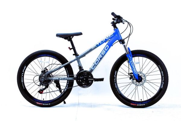 Велосипед Спортивний Corso «SKYLINE» 24 дюймів (SN-24559) рама алюмінієва 11’’, обладнання Shimano 21 швидкість