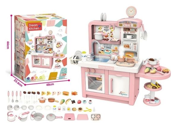 Кухня 100 T-4 (4) звук, музика, підсвічування, парогенератор, мийка з подачею води, посуд, прилади, продукти, в коробці