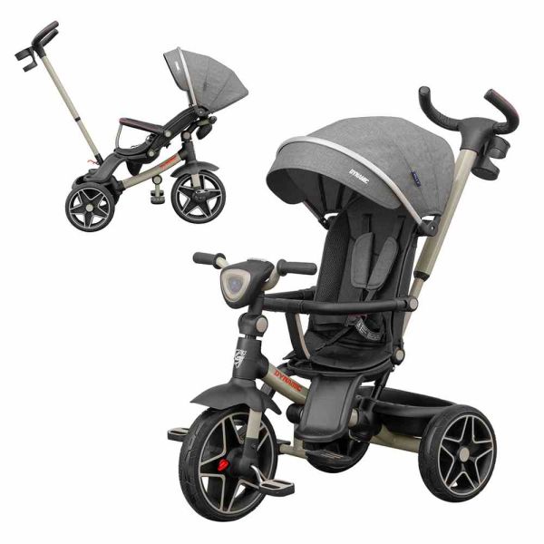 Дитячий триколісний Велосипед TILLY DYNAMIC (T-3810 GREY) поворотне сидіння, складне кермо