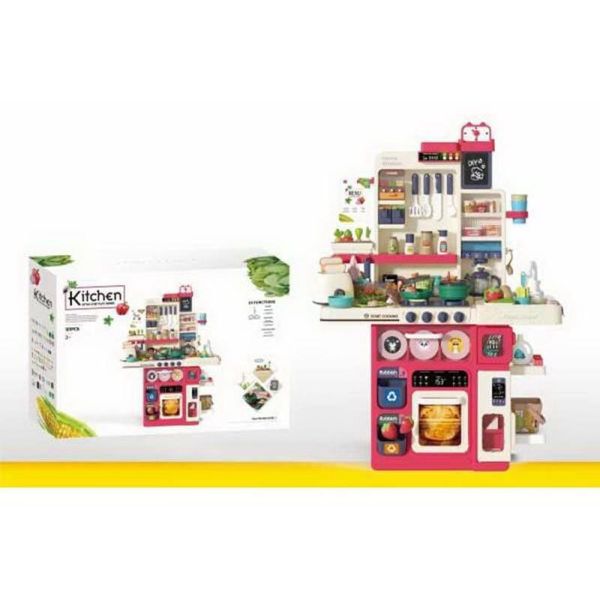 Дитяча Кухня WD 824 A (4) 101 деталь, парогенератор, помпова подача води, звук, підсвічування, пісня англ. мовою, аксесуари, висота - 100 см, в коробці