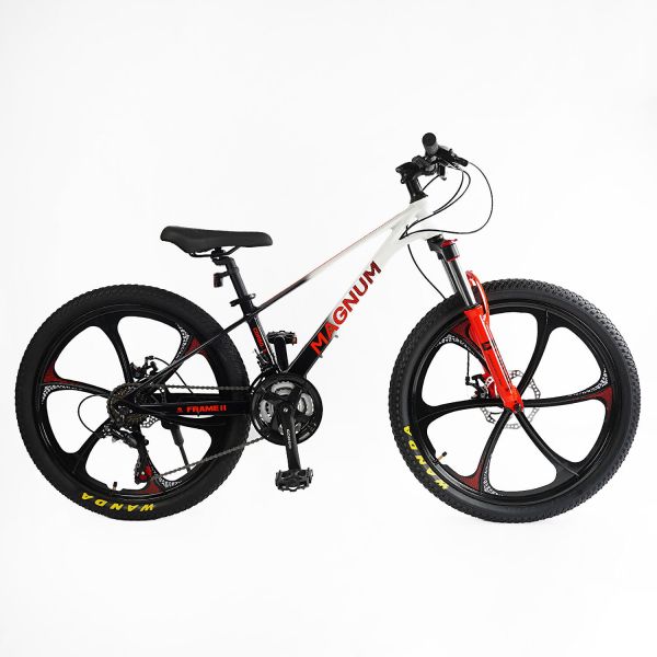 Велоcипед Спортивний Corso «MAGNUM» 24" дюймів MN-24255 (1) рама магнієва 11’’, обладнання Shimano 21 швидкість, зібран на 75%