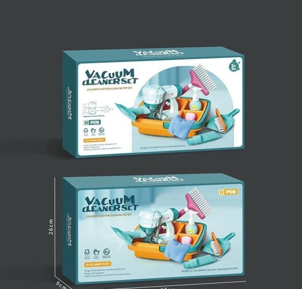 Дитячий Набір для прибирання (688-7) пилосос на батарейках, мило, щітка, пляшечки для миючих засобів