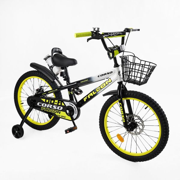 Велосипед двоколісний Corso Falcon 20дюймів (FL-20299) дод. колеса, дзвінок, пляшечка, кошик