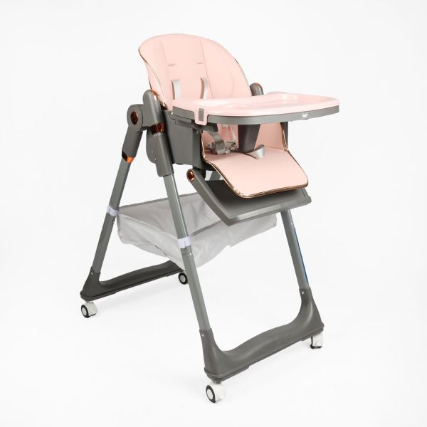 Дитячий Стільчик для годування Toti (38006) м'який чохол PU, 4 колеса, з’ємний столик, корзинка