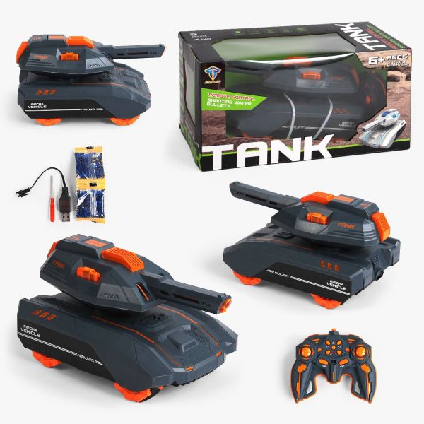 Танк на радіокеруванні R 111 S (24) музика, звуки, підсвіч., роликові колеса, акум. 3.7 V, пульт 2,4 G, стріляє орбізами, USB, в коробці