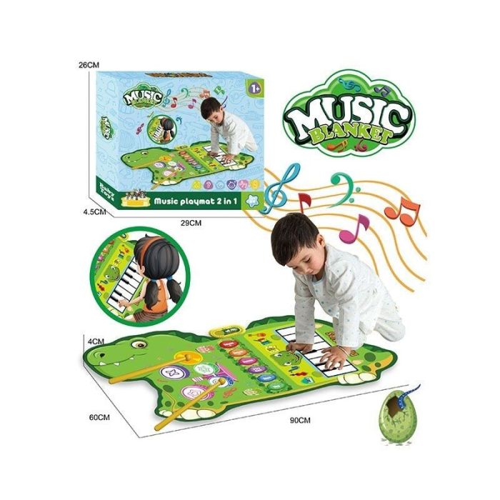 Дитячий Музичний килимок 2в1 (YYD-02), піаніно, барабани, музика, музичні інструменти, запис та відтворення