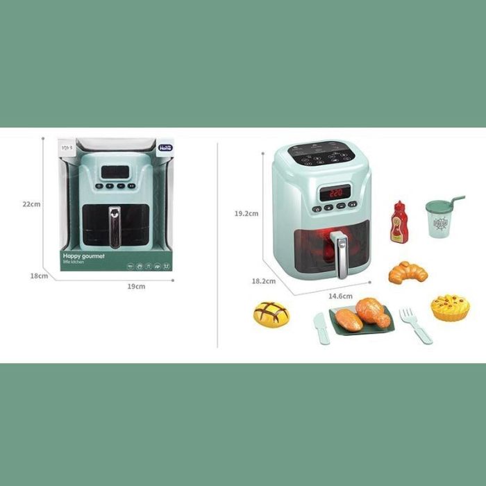 Дитяча Мультиварка (A 1012-2) на батарейках, підсвітка, звук, імітація роботи мультиварки, набір продуктів