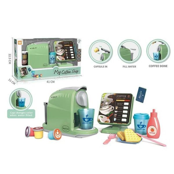 Кавомашина LD 6610 A Штрих = 00231 (24/2) касовий апарат, звук, підсвічування, ллється вода, аксесуари, капсули з кавою, в коробці