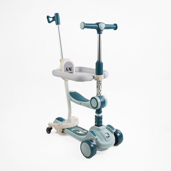 Дитячий триколісний Самокат 5в1 "Skyper" (GH-41533) світло, укр. озвучування та підсвічування платформи,с ДОП. КОЛЕСАМИ, захисний бампер