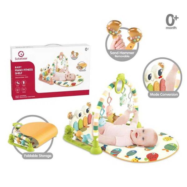 Музичний центр YL 603 A (12) "Краб", піаніно, підсвічування, звуки, мелодіїї, з`ємні клешні-брязкальця, захисні бортики, в коробці