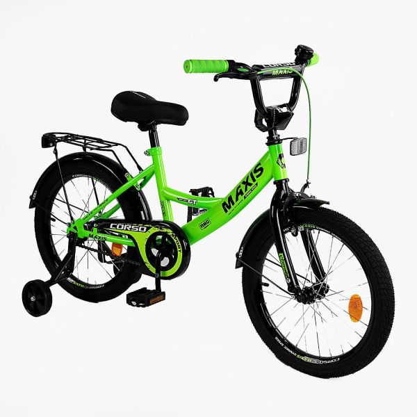 Велосипед 18" дюймів 2-х колісний "CORSO" MAXIS CL-18123 (1) ручне гальмо, дзвіночок, додаткові колеса, ЗІБРАНИЙ НА 75%, в коробці