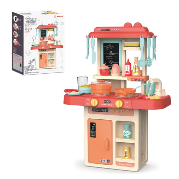 Дитяча Кухня (889-170) мийка-ллється вода (механіч), звук, світло, посуд, продукти, дошка для малювання