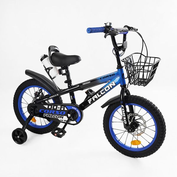 Дитячий двоколісний Велосипед 16 дюймів "Corso Falcon" (FL-16415) дзвінок, бутилочка, корзинка