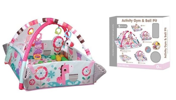 Килимок, брязкальця, набір пластикових кульок (668-35)